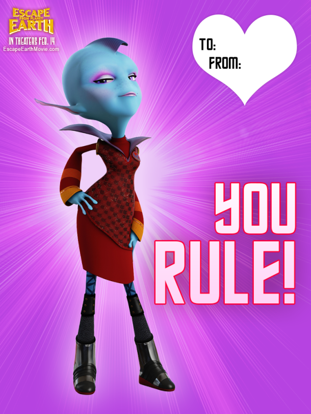 Escape from Planet Earth Printable Valentine's Day Card