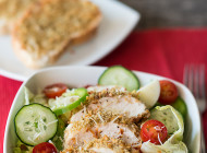 Parmesan Herb Crusted Chicken with Garden Salad