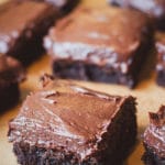 Best Chewy Brownies on Earth - You're going to love this rich and decadent frosted brownies recipe! Be sure to pin this now and try it later! - dearcrissy.com #brownies #chocolate