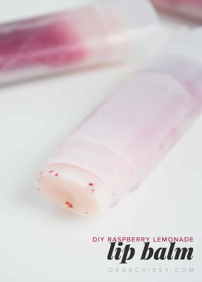 DIY Raspberry Lemonade Lip Balm - This gorgeous ombre raspberry lemonade lip balm is easy to make and is ultra-moisturizing for your lips!