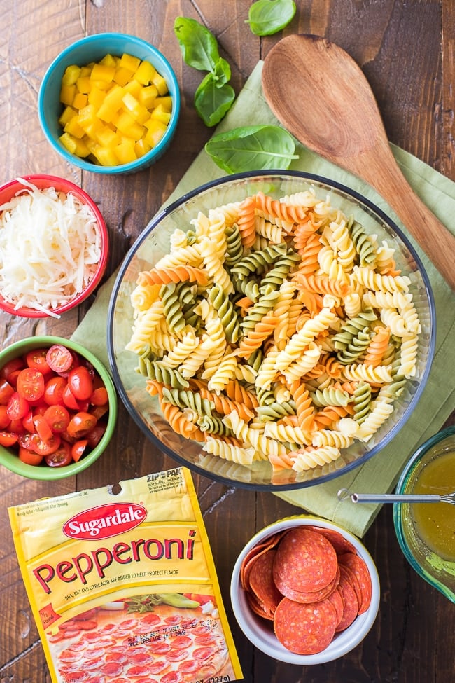 Pepperoni Pasta Salad Recipe | Tri-Color Pasta Salad Recipe | Italian Pasta Salad | Rainbow Pasta Salad