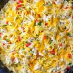 This easy chicken spaghetti recipe is creamy, flavorful and delicious.