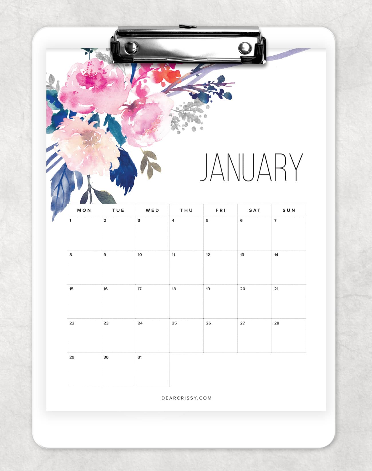 free printable calendar 2018