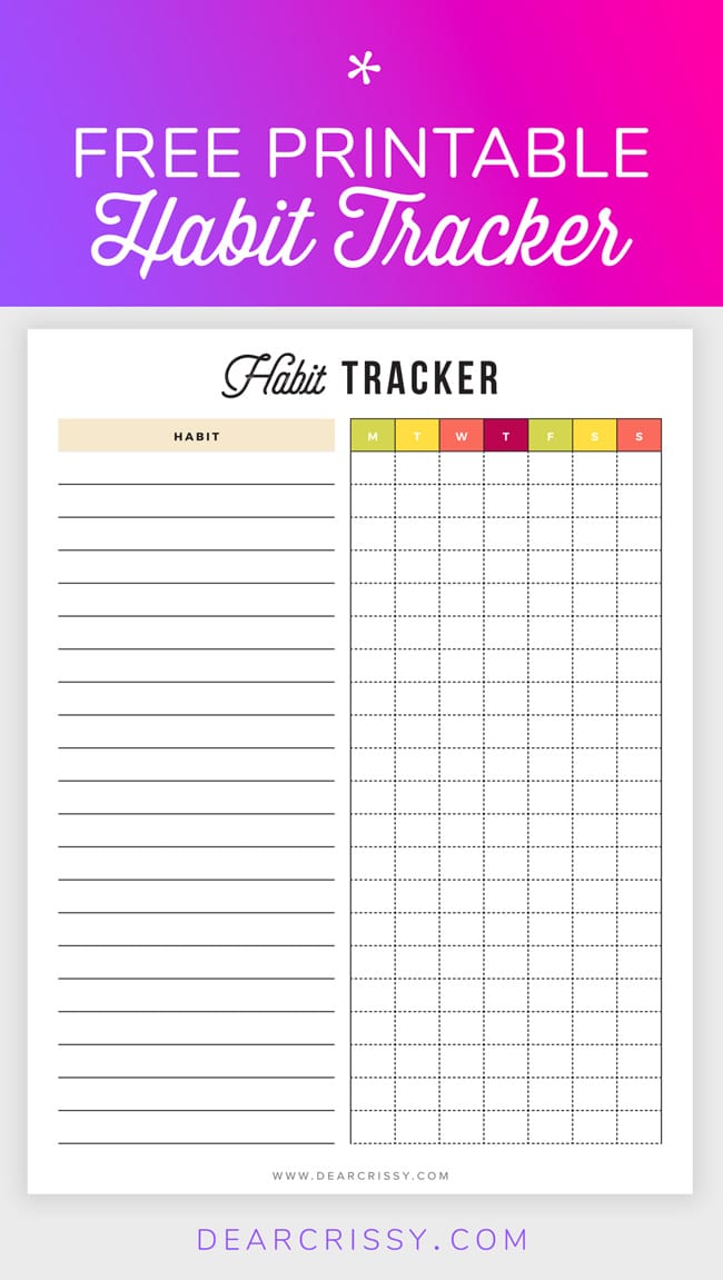 Free Printable Habit Tracker