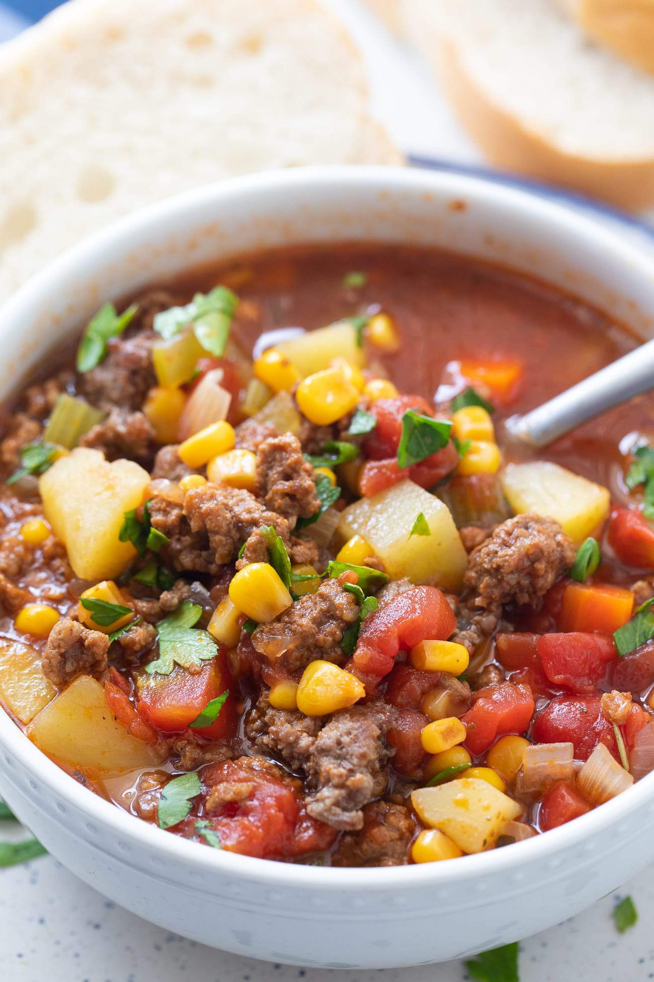 Easy Hamburger Soup Recipe (Ground Beef and Vegetable Soup!)