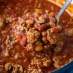 Ground Pork Chili Recipe - This easy pork chili is full of flavor. It's the best chili recipe ever!