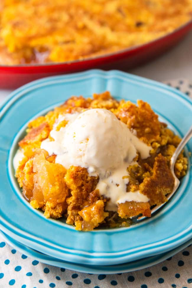 warm gooey fruit cobbler recipe with ice cream