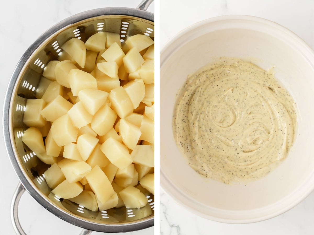 boiled yukon golds and creamy dressing 