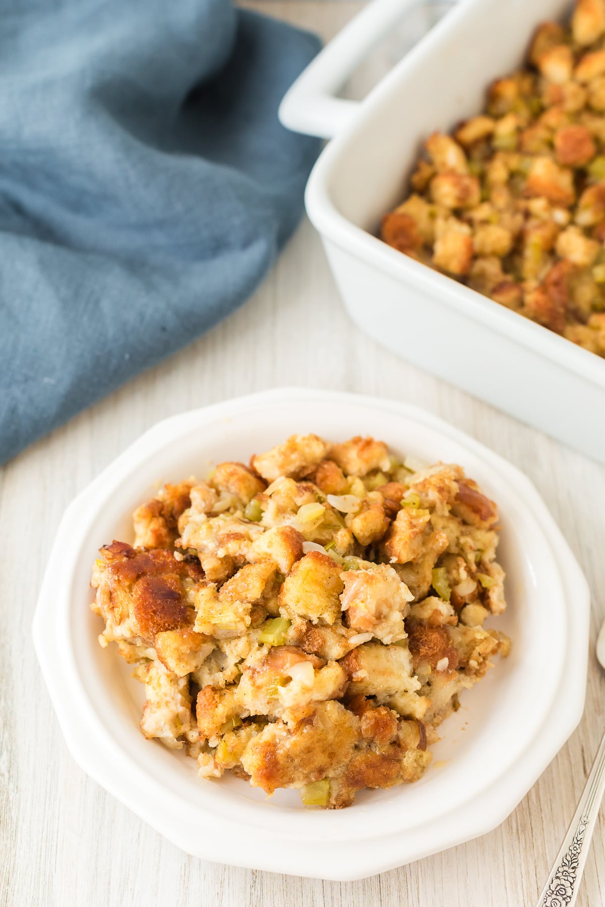 easy stuffing recipe on a plate