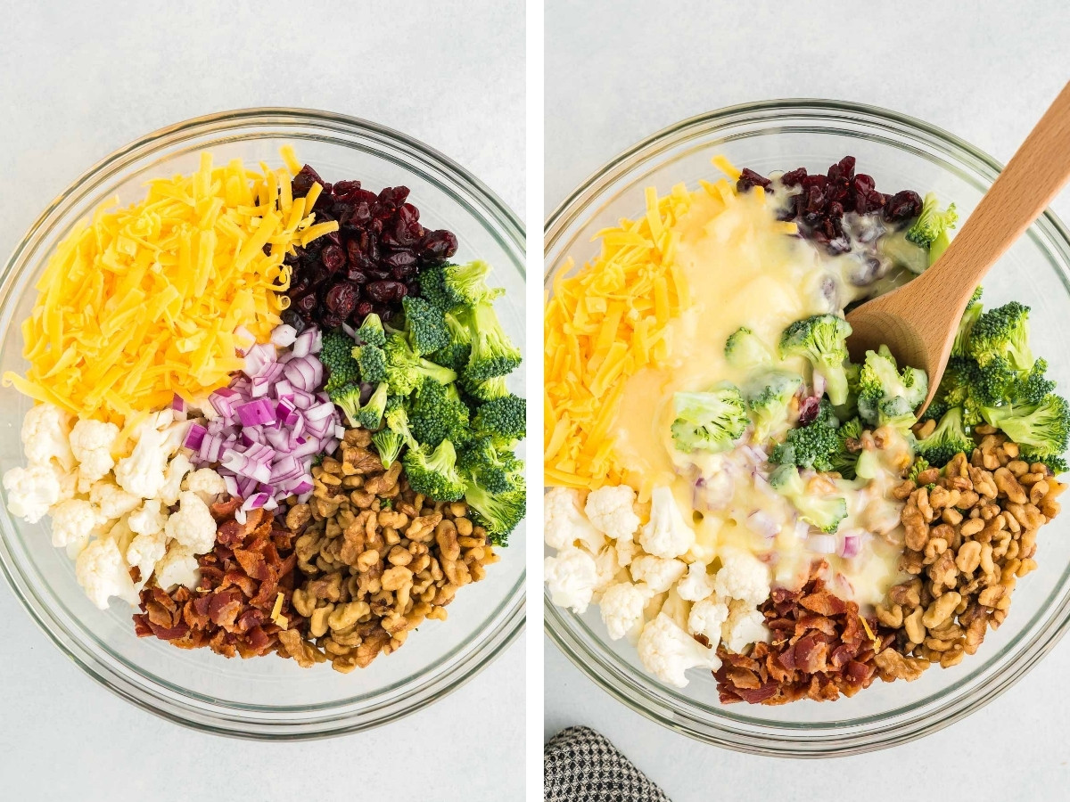how to make crunchy veggie salad with bacon