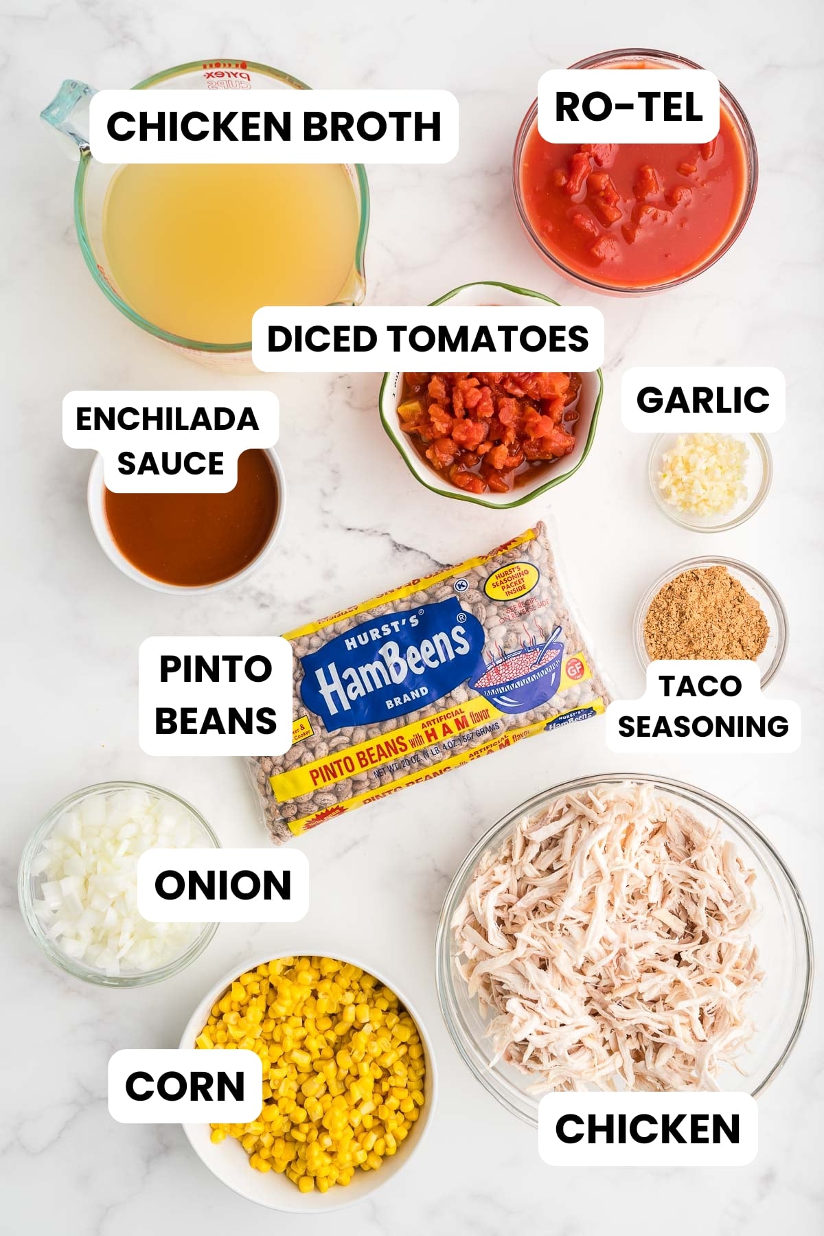 ingredients for pinto tortilla soup