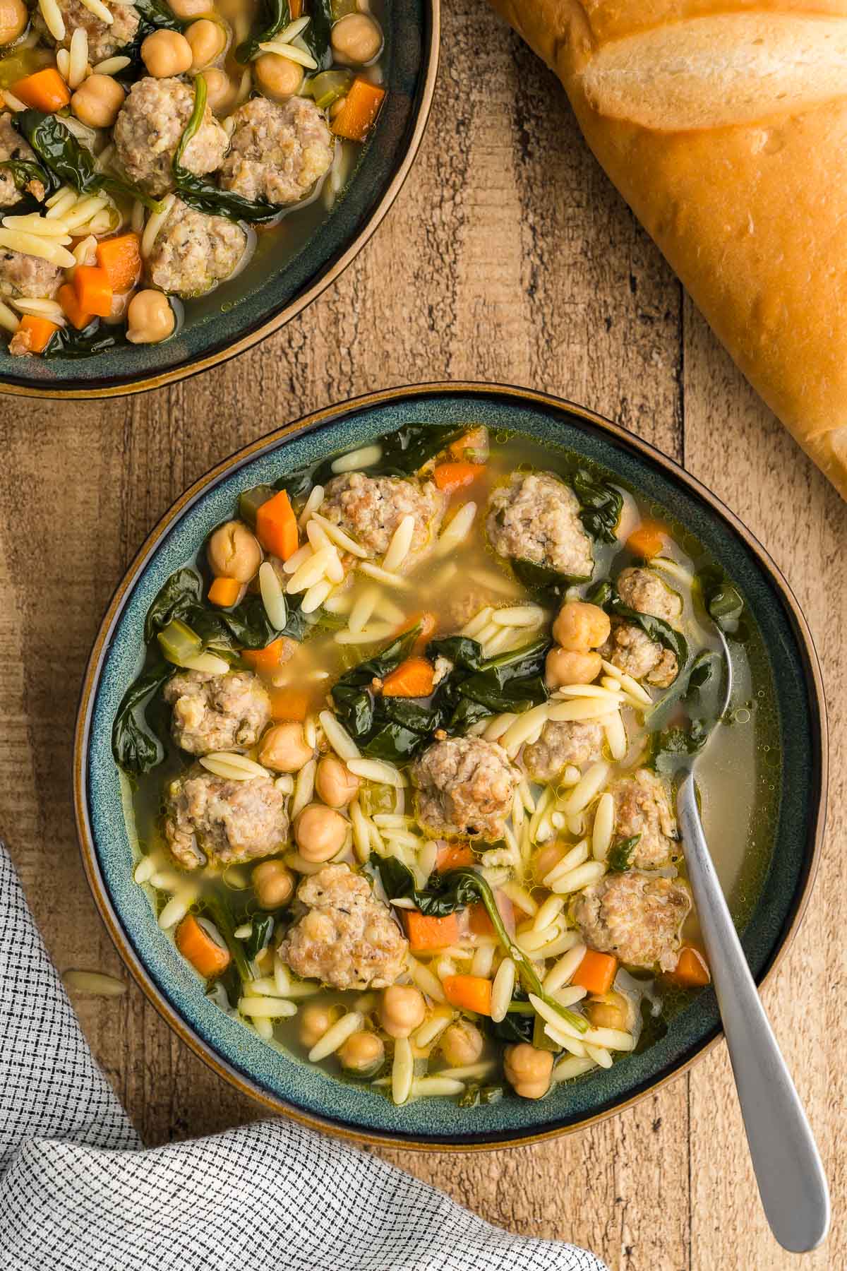 chickpeas and veggie orzo soup