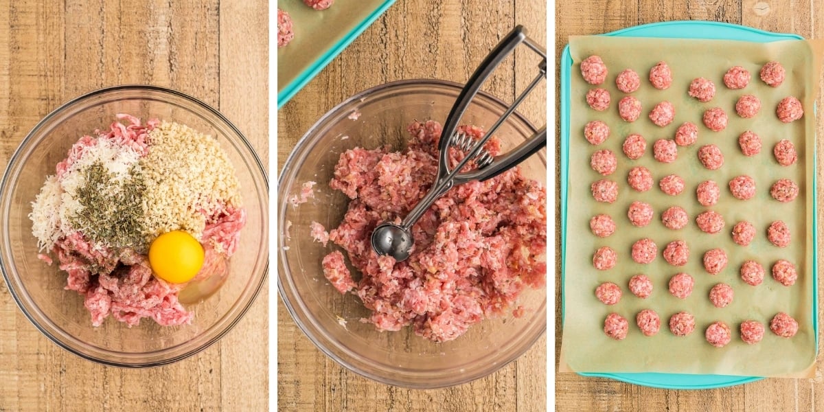 photos to illustrate making meatball soup