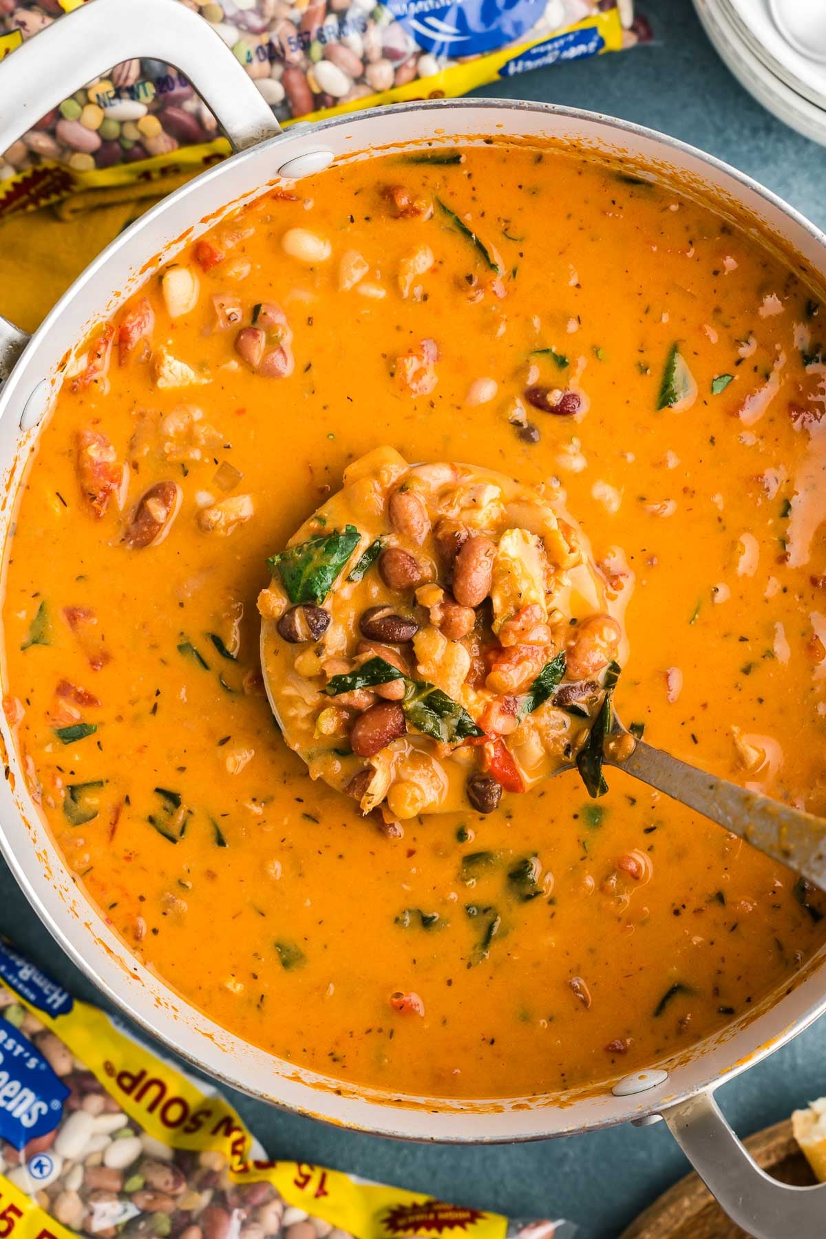 pot of marry me chicken 15 bean soup