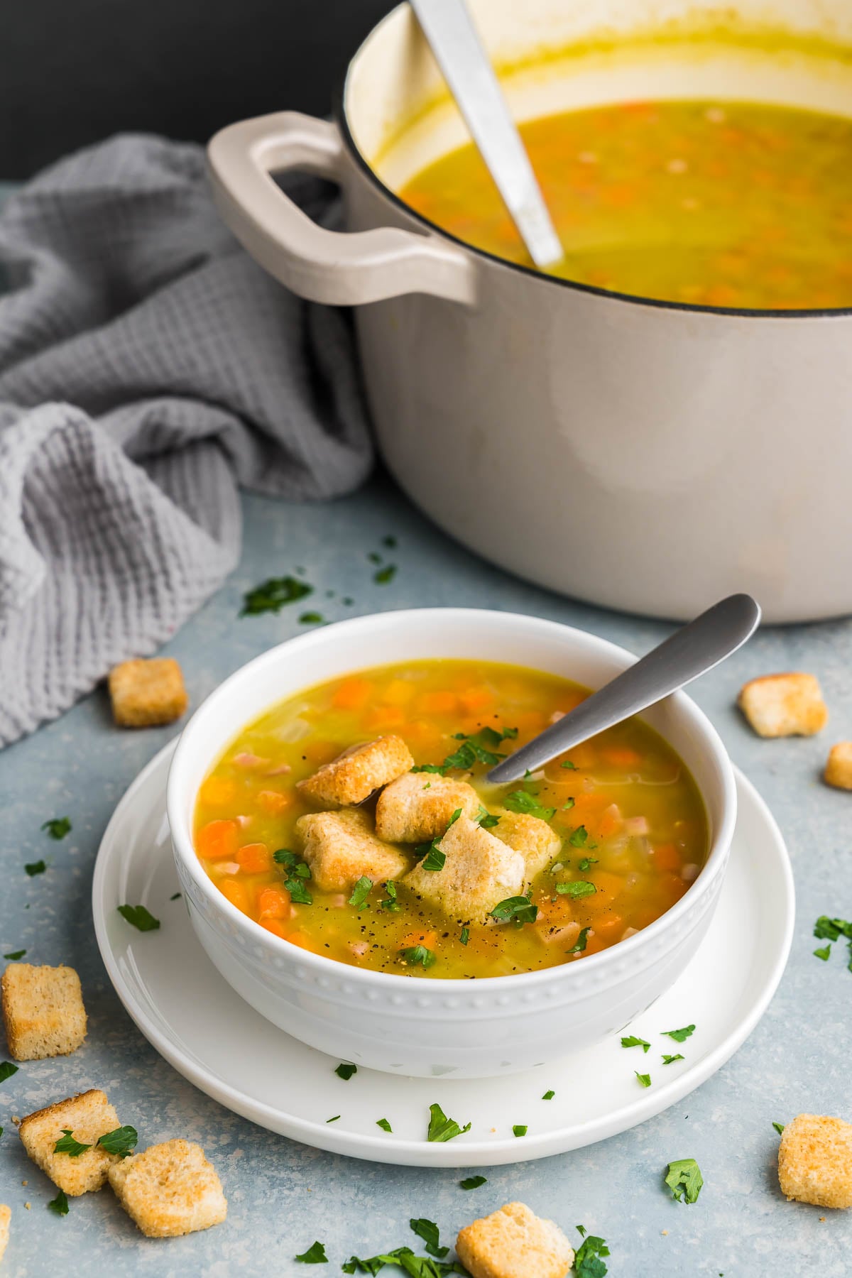 creamy soup in a bowl