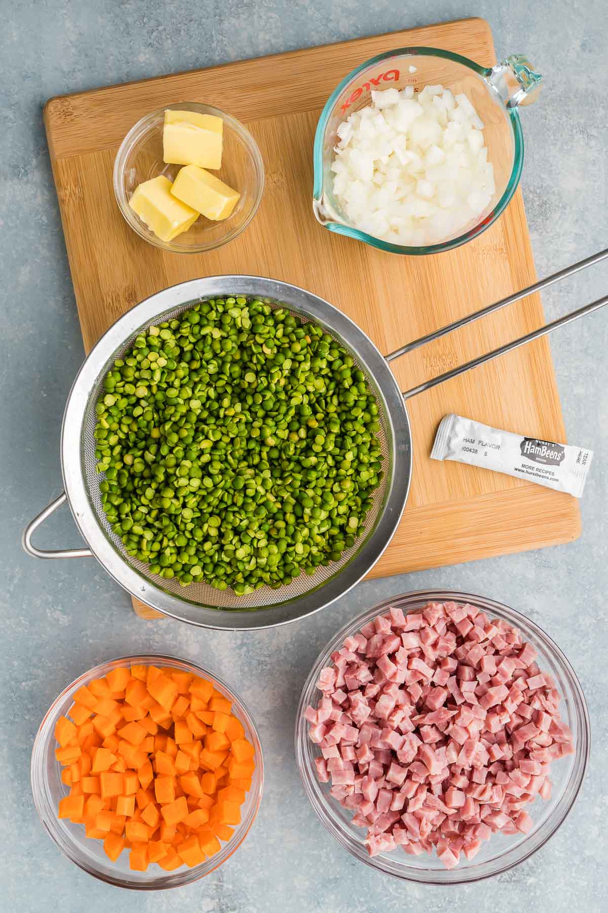 split peas and veggies
