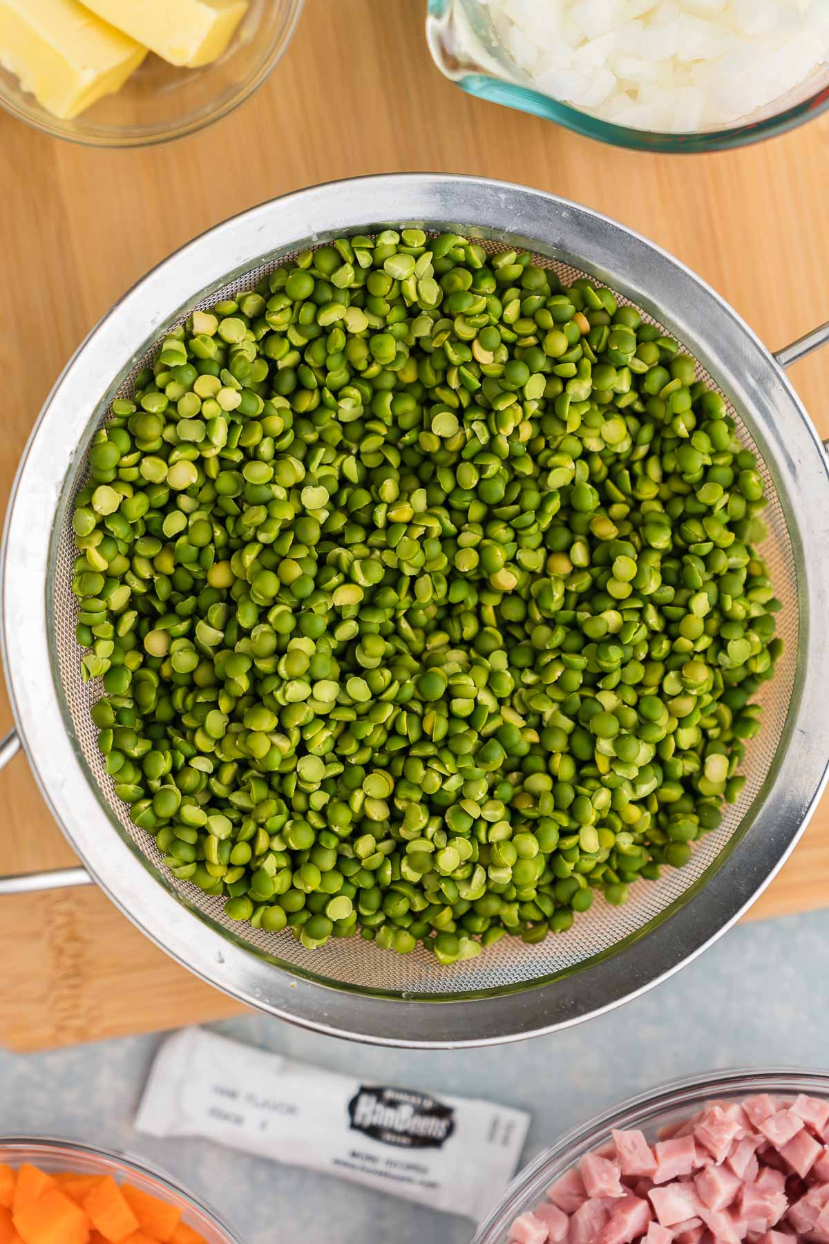 close up of split peas