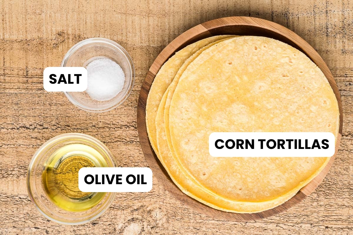 ingredients for tortillas for tortilla soup