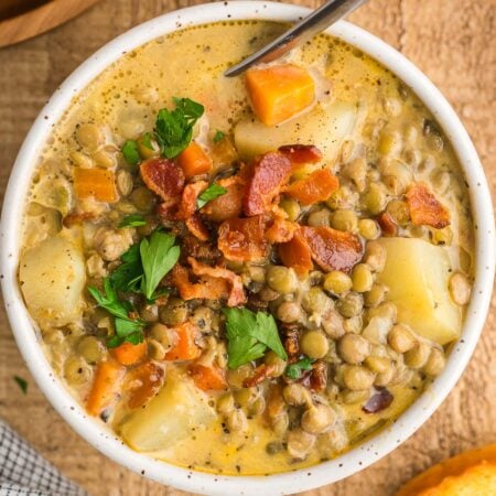 cheesy lentil chowder recipe