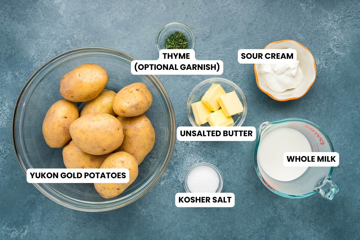 labeled ingredients for potato side dish