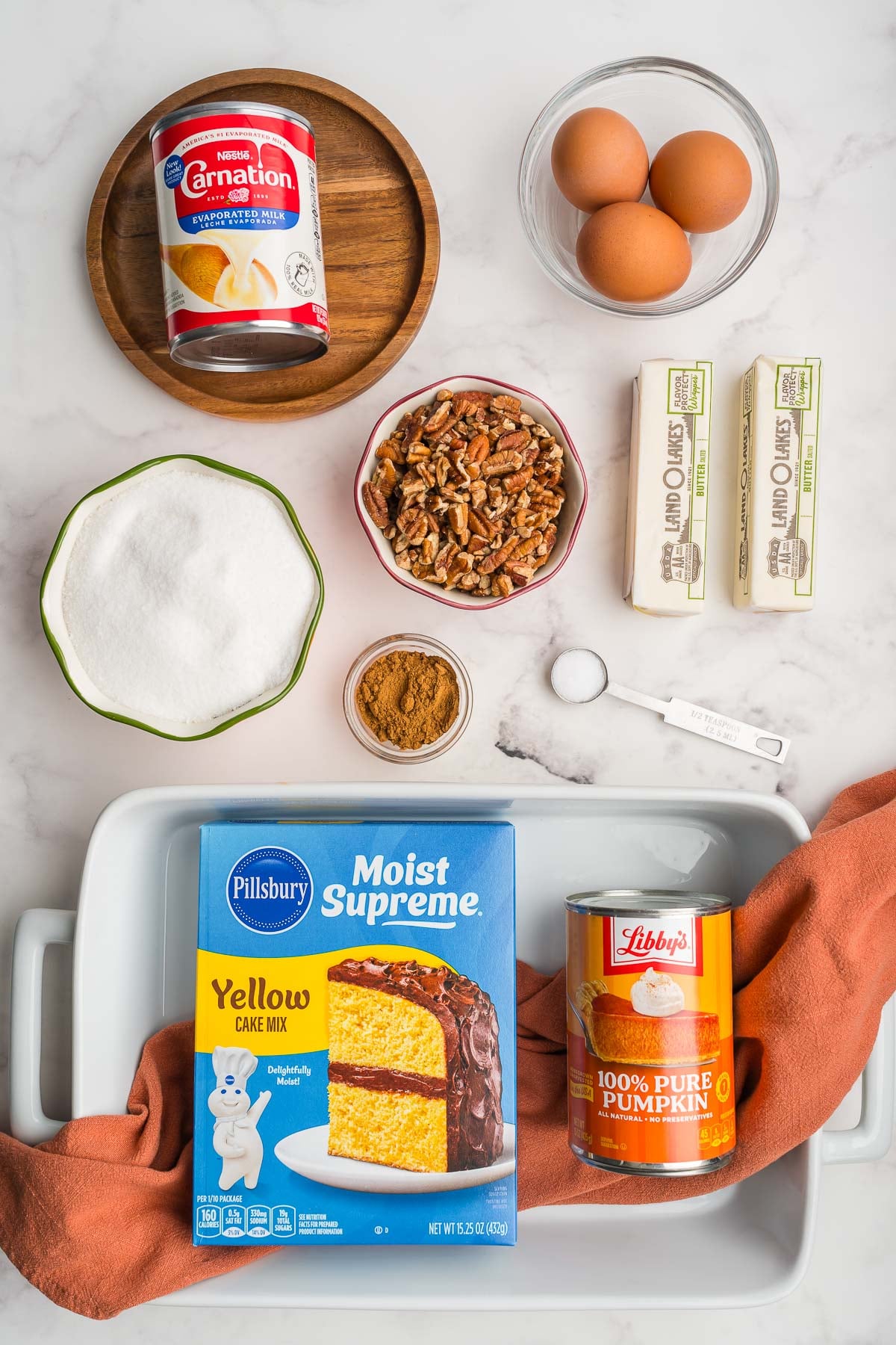 ingredients for pumpkin crunch cake