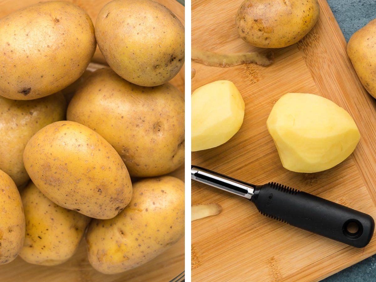 peeled yellow potatoes