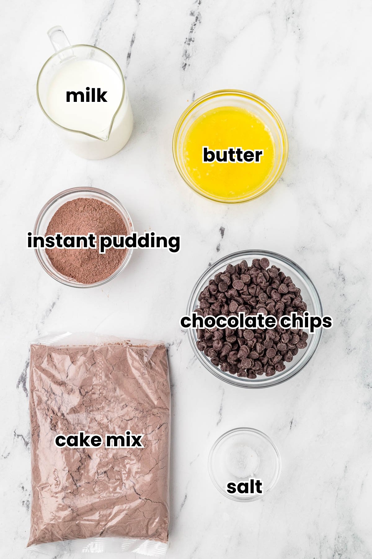ingredients for chocolate dump cake recipe