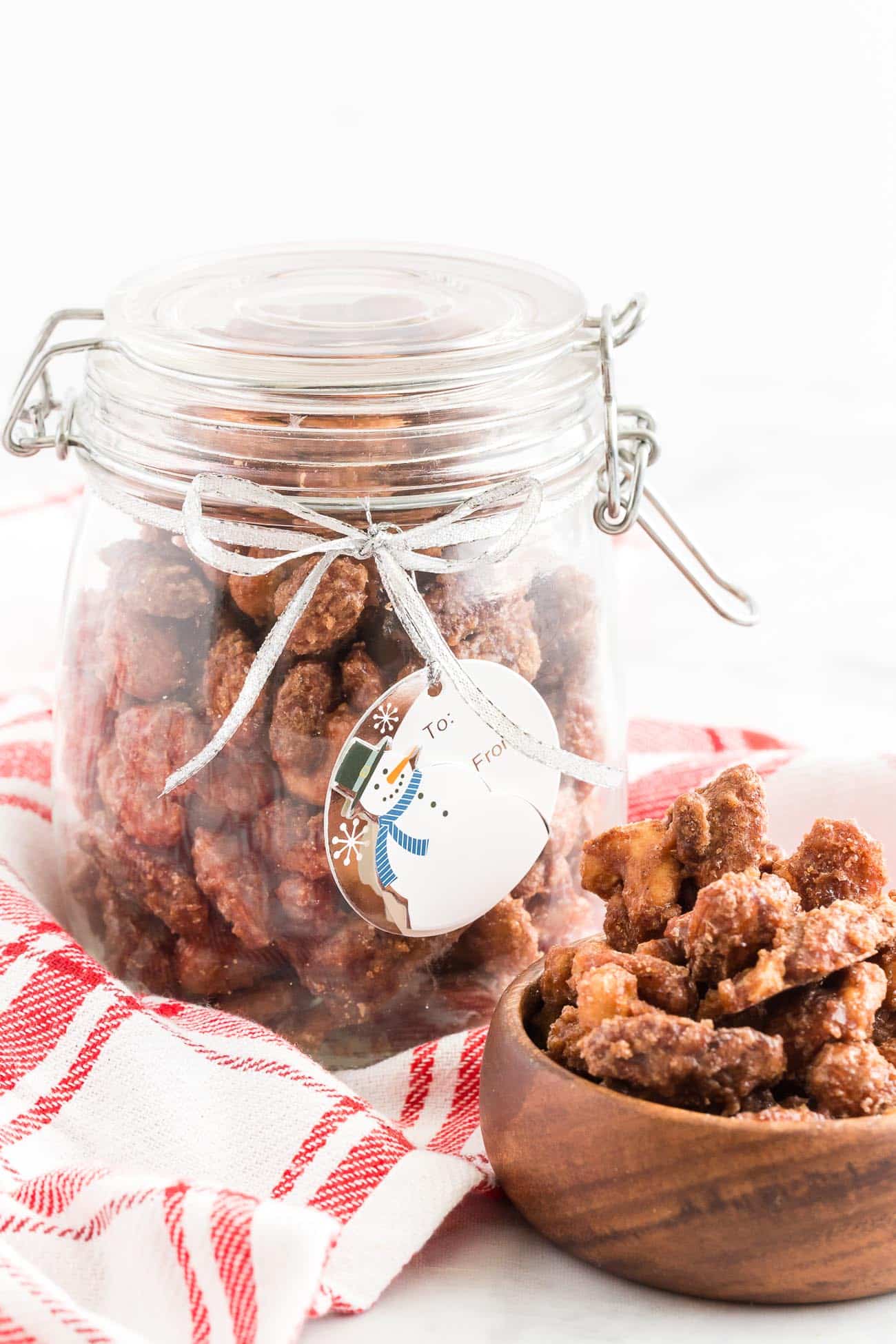 holiday mason jar gift with crock pot candied nuts recipe