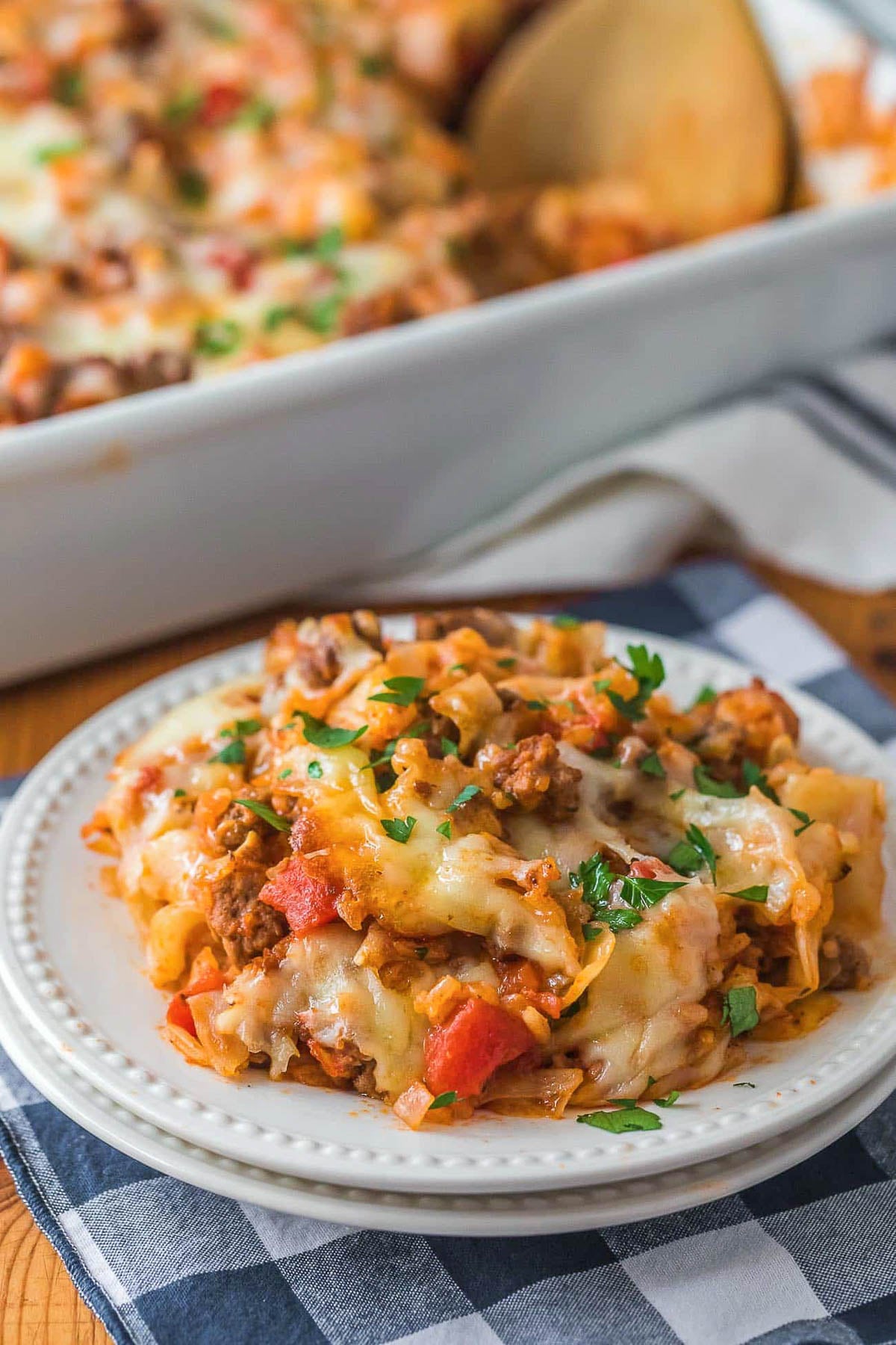 single serving of ground beef with cabbage one-pot dish