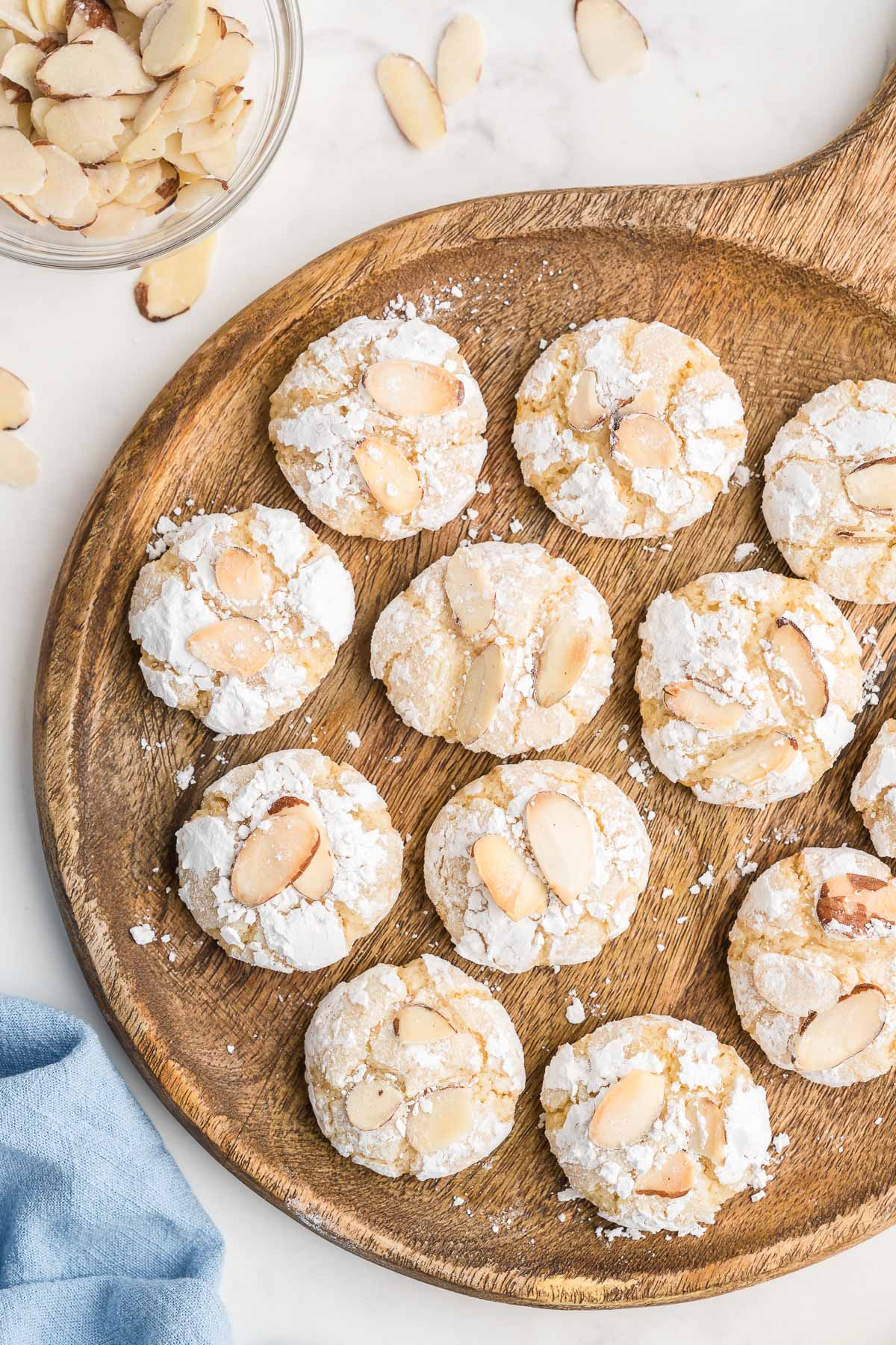 Close-up of a cookie’s crackly sugar coating and golden edges