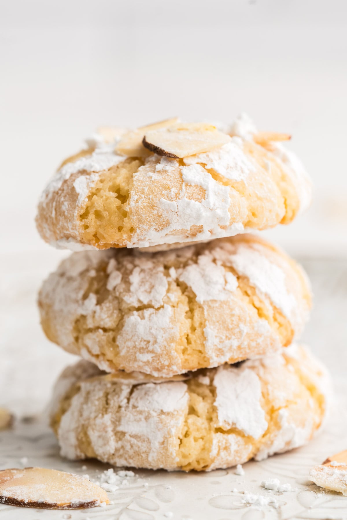 stack of italian almond paste cookies