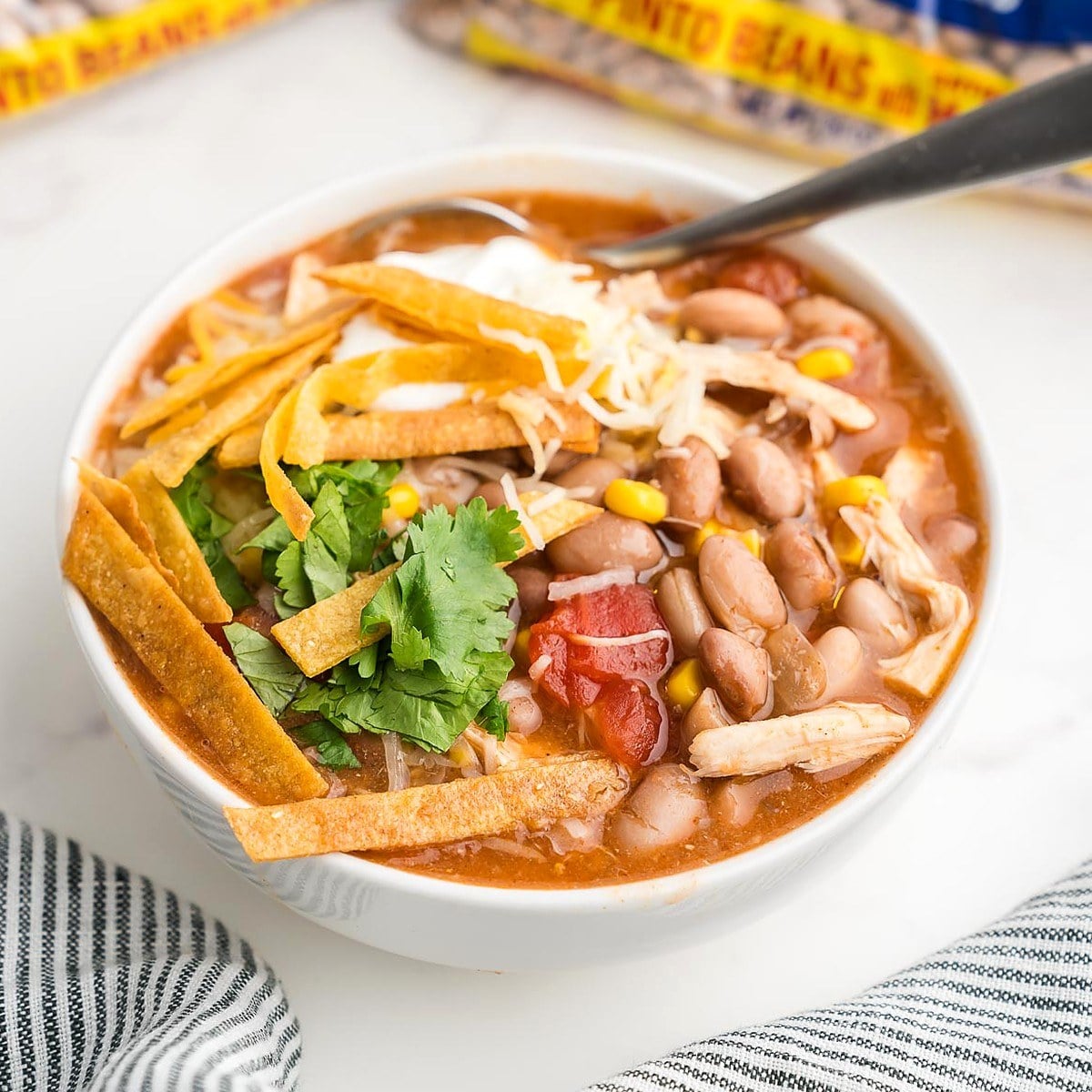 Crock Pot Chicken Pinto Tortilla Soup