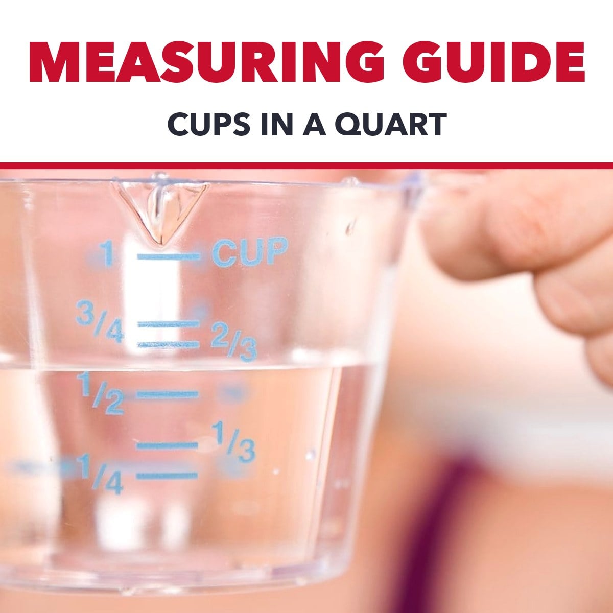 Measuring guide: cups in a quart