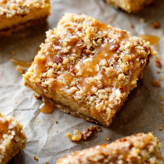 Pumpkin Streusel Cheesecake Bars