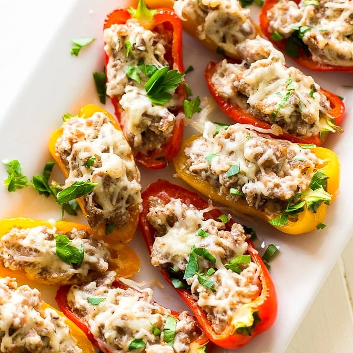 Sausage Stuffed Mini Sweet Peppers